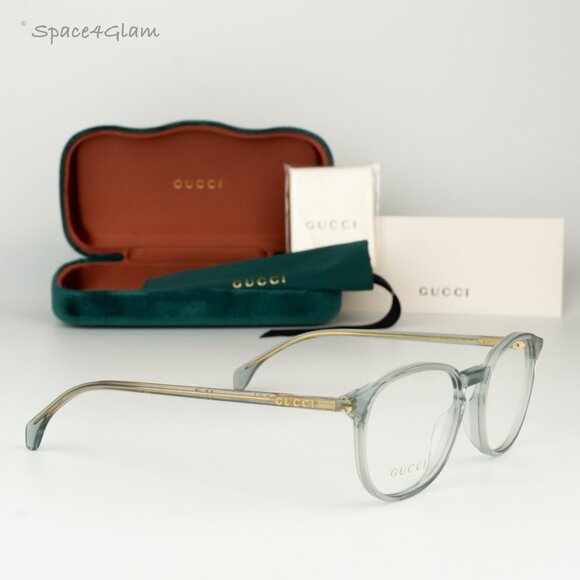 BRAND NEW Gucci GG0551O 014 Transparent Milky Light Grey Women Round Eyeglasses - Picture 4 of 8